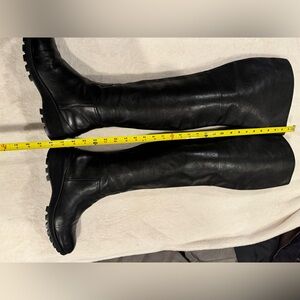 Prada Black soft leather over Knee-High Leather Boots